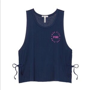 PINK VS super soft side tie tank. NIP. Size L